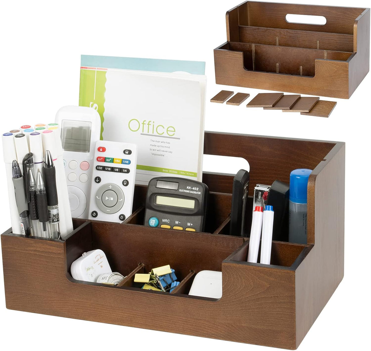 Bamboo Desk Organizer Set with 9 Dividers B109