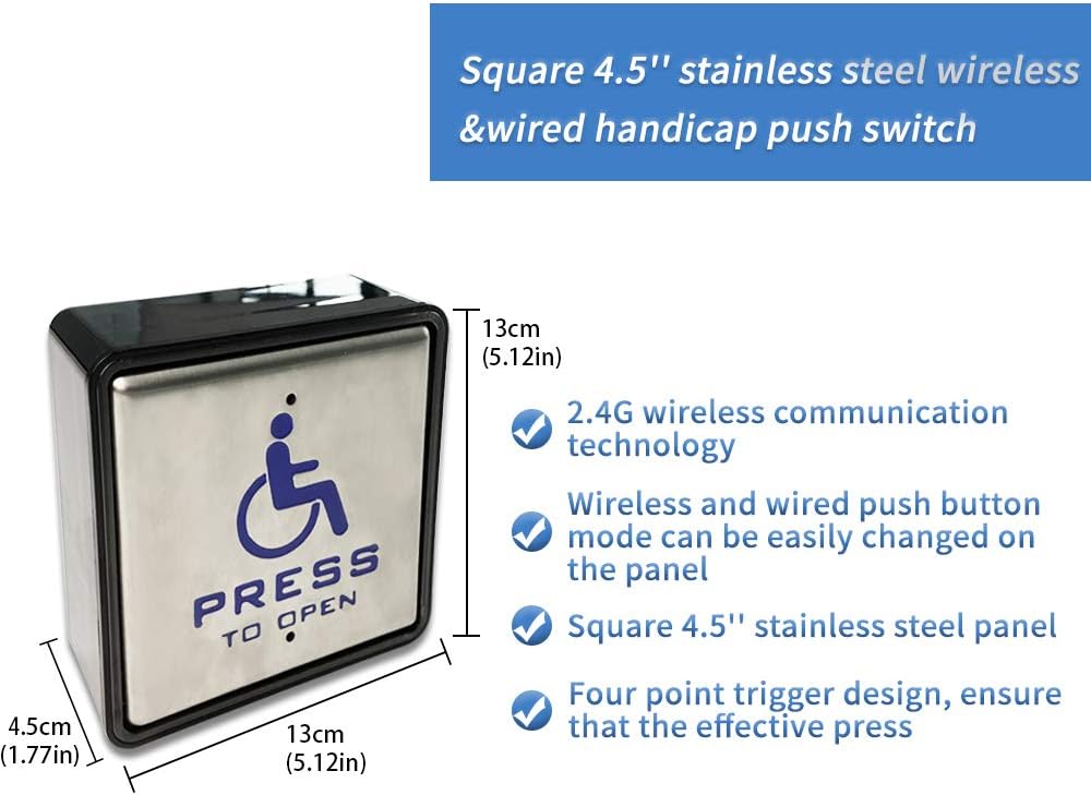 Low Energy ADA Swing Door Operator with Stainless Steel Push Buttons D9044