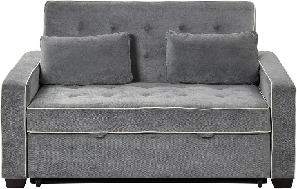 Linen Upholstered Convertible Sofa Bed with USB Charging Port K668