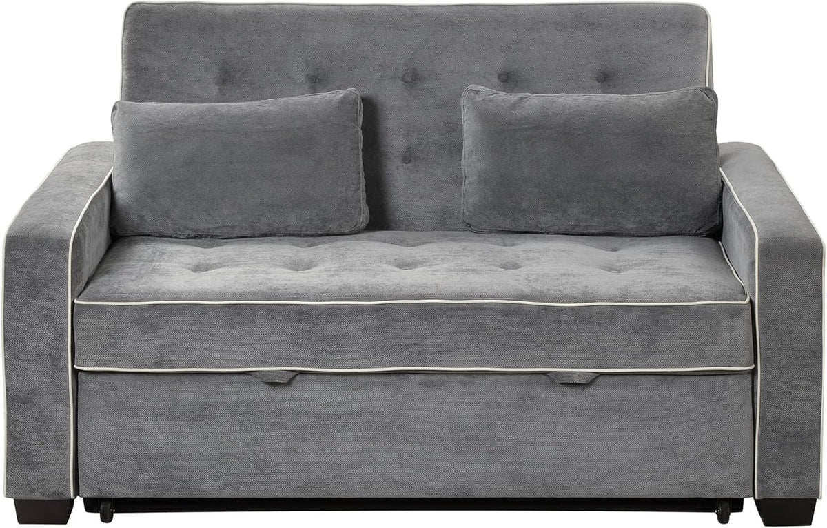 Linen Upholstered Convertible Sofa Bed with USB Charging Port K668
