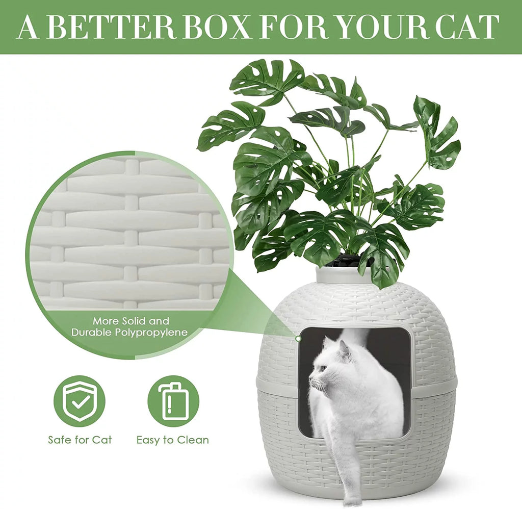 White Hidden Litter Box Furniture N653873