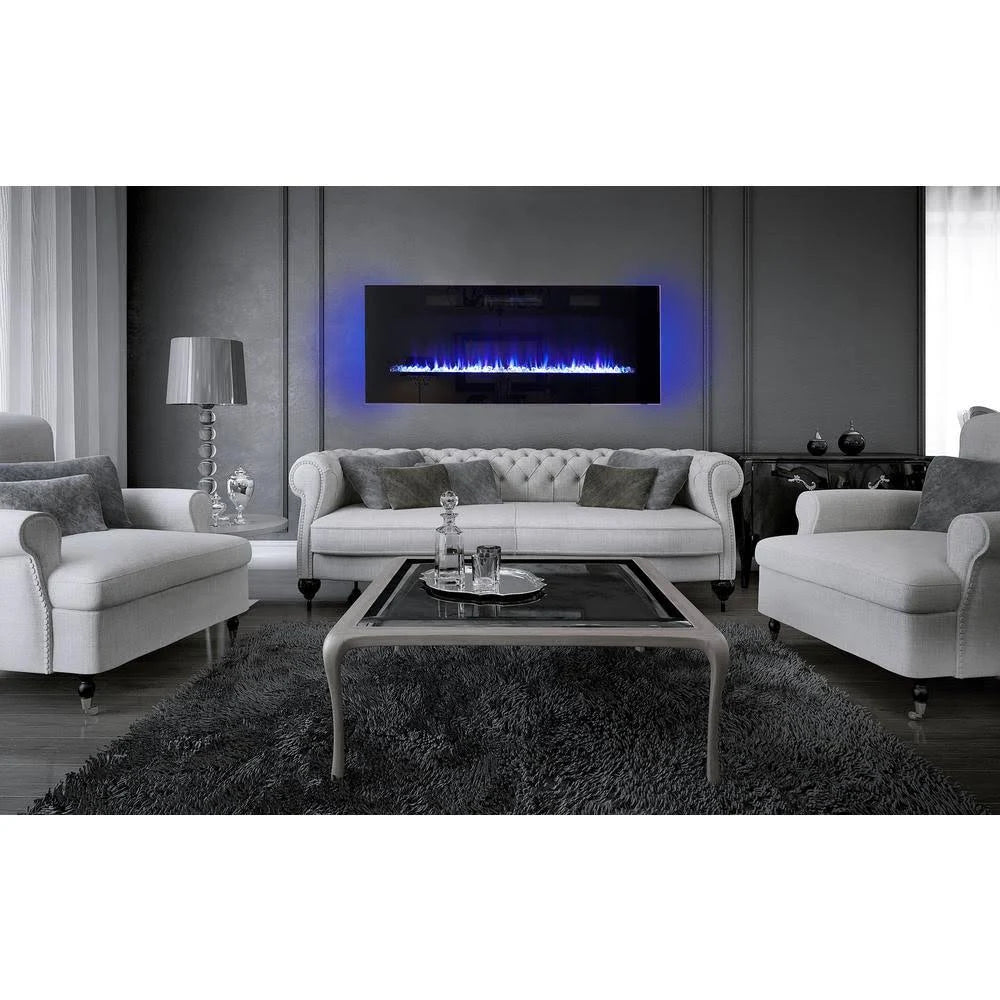 Black Wall-Mount Electric Fireplace E202