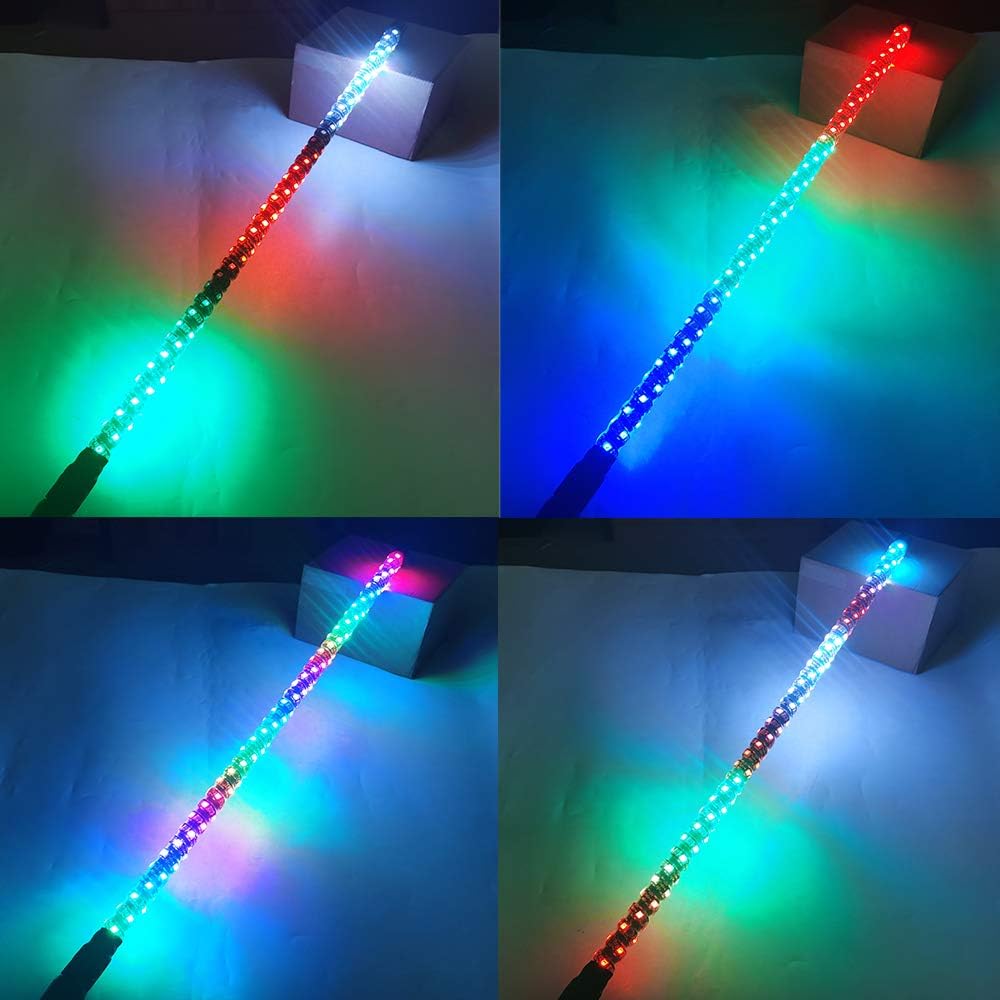 2PCS 3FT RGB LED Whips Light for Off-Road Vehicle ATV UTV Jeep Trucks B741007