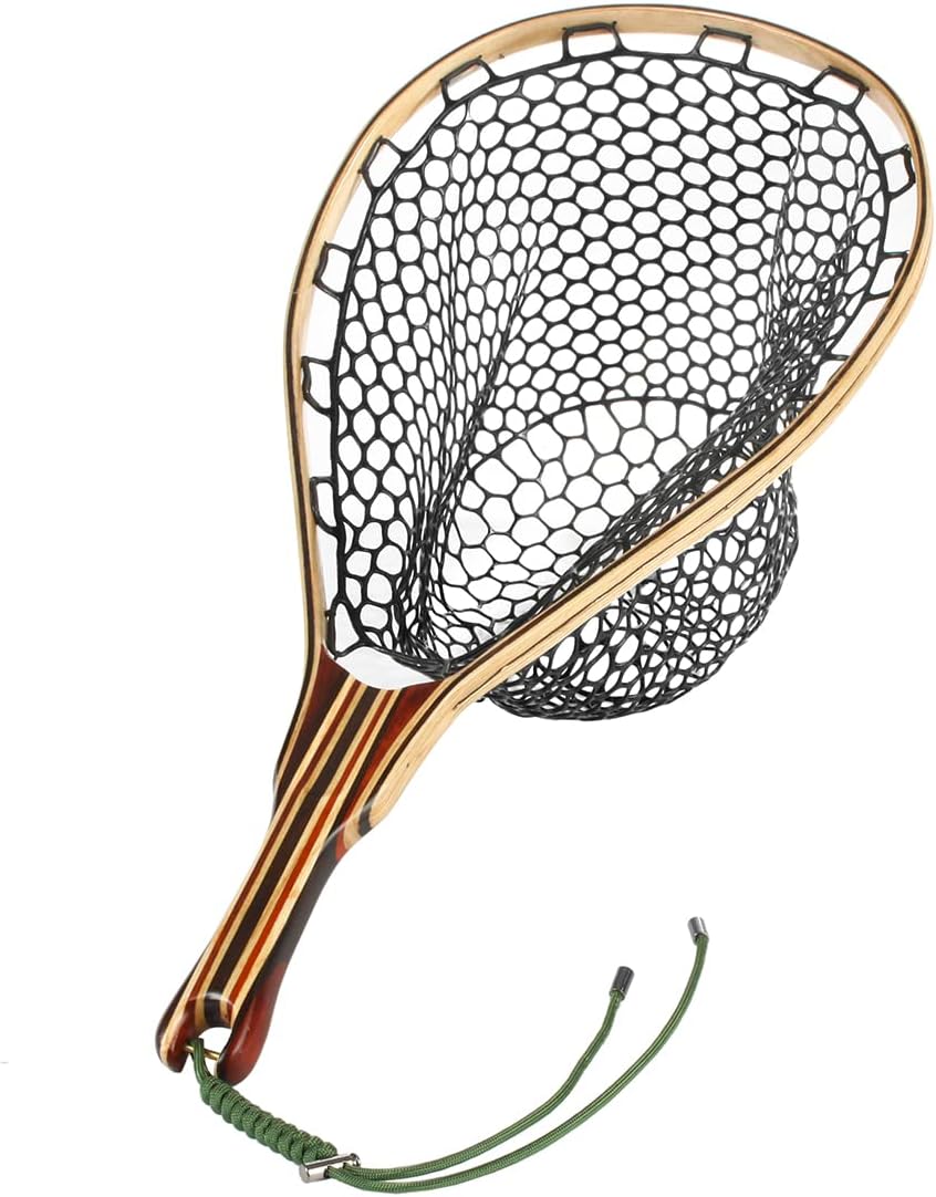 Black Aluminum Alloy Frame Fly Fishing Landing Net with Rubber Mesh Pack of 2 O80059