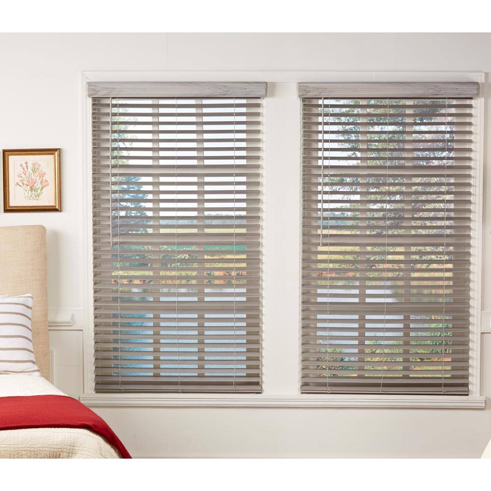 Room Darkening Cordless Faux Wood Blind 68 in. W x 48 in. L H5494