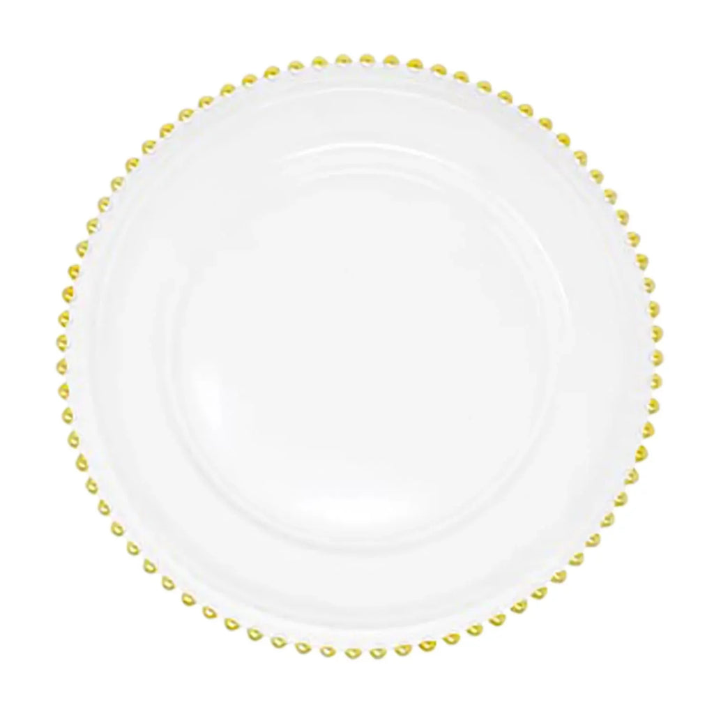 Gold Beaded Glass Charger Plates S754
