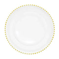 Gold Beaded Glass Charger Plates S754