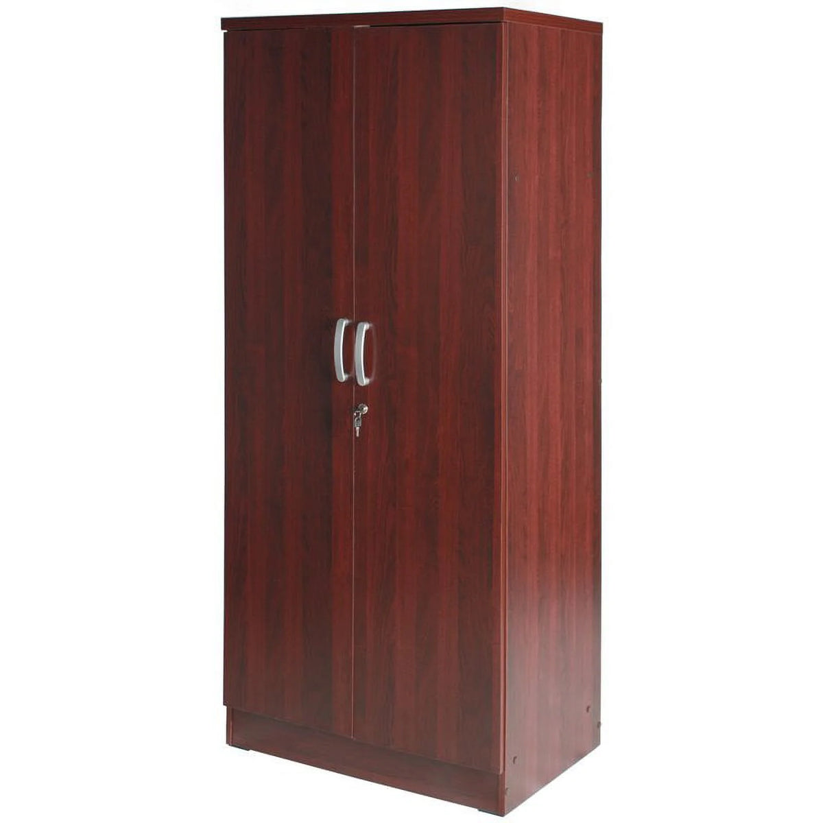 Queen Bed and Armoire Wardrobe Cabinet Set A681