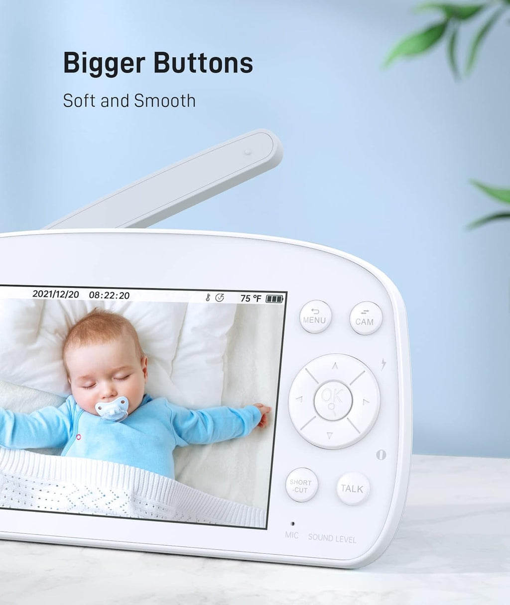 Baby Video Monitor with Camera and Audio, 720P HD Resolution, 5.5 Display, Night Vision M401296