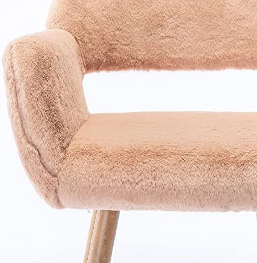 Faux Sherpa Accent Armchair with Metal Legs Q98080