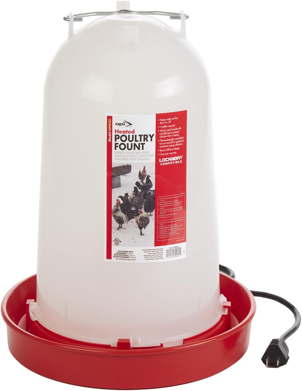 Heated Poultry Waterer 3 Gallon E766