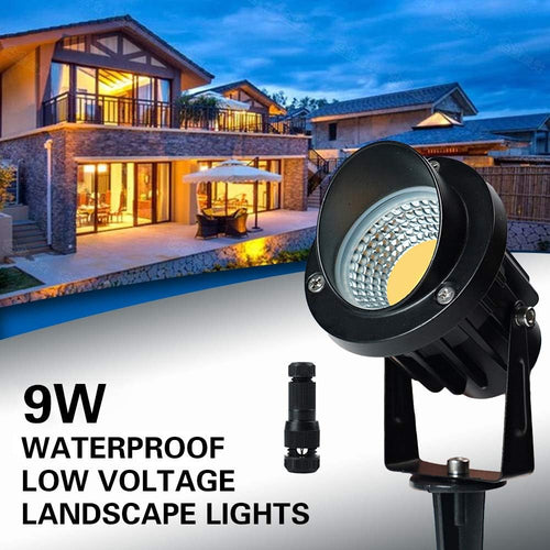 10 Pack 12v 9W LED Landscape Lights, IP65 Waterproof Warm White with Connector O36469