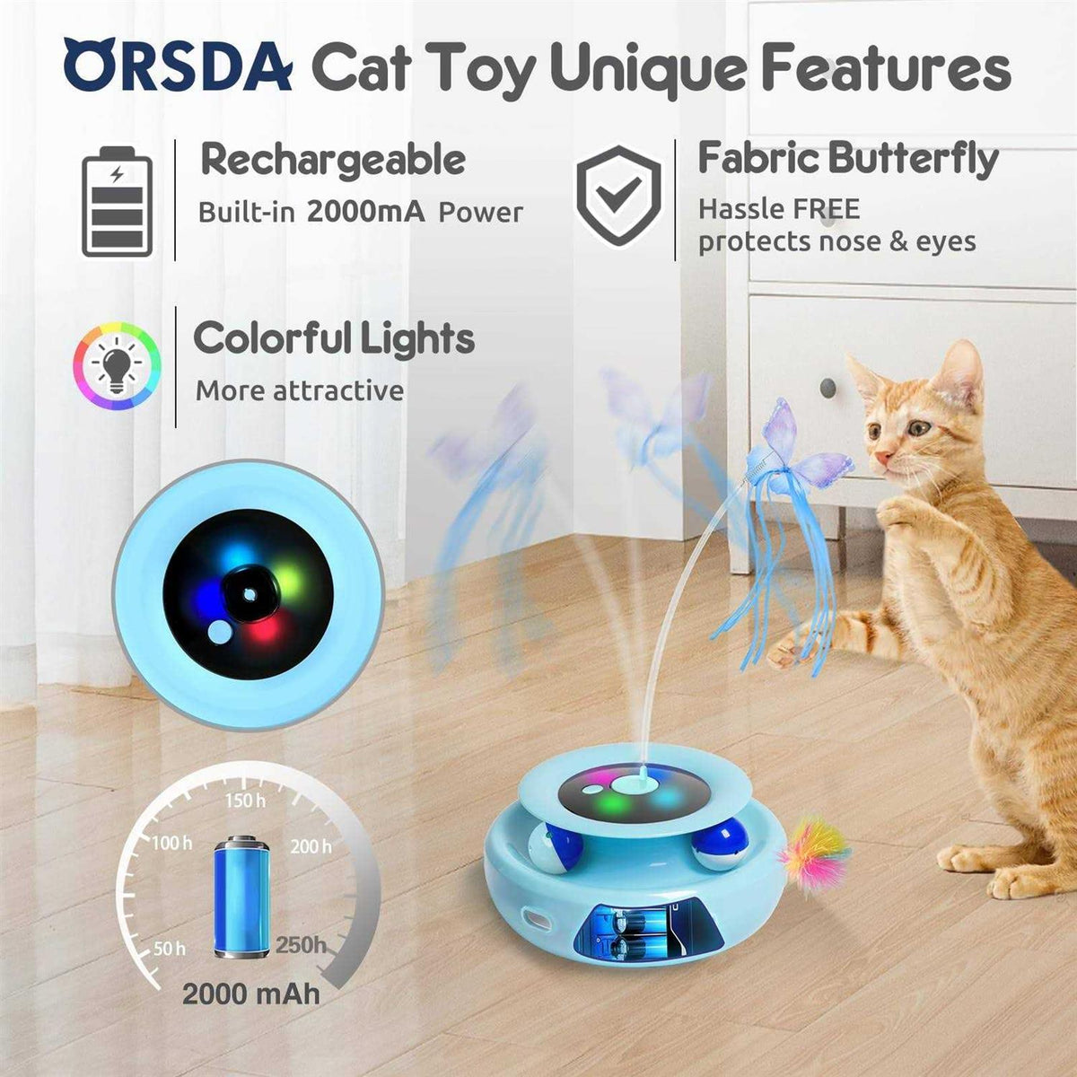 3-in-1 Rechargeable Interactive Cat Toys Z94388
