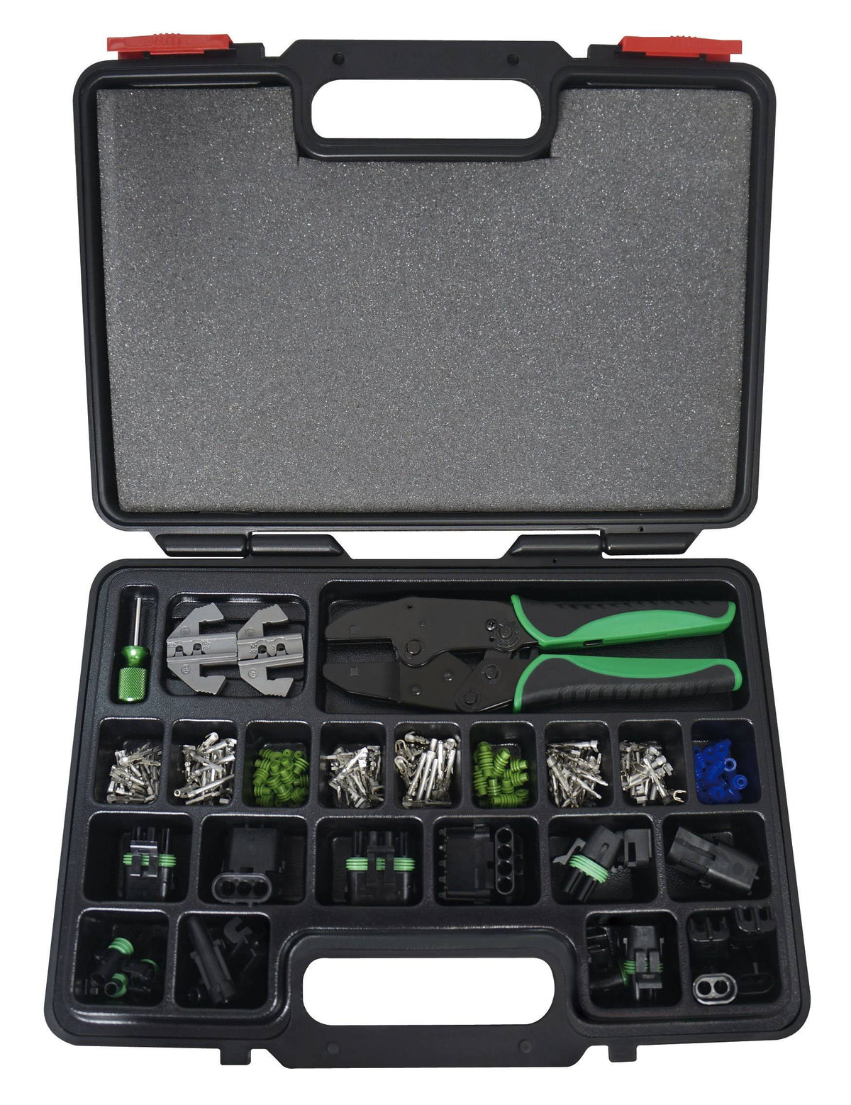 Interchangeable Ratcheting Crimping Tool & Accessory Set (220 Piece) T871136
