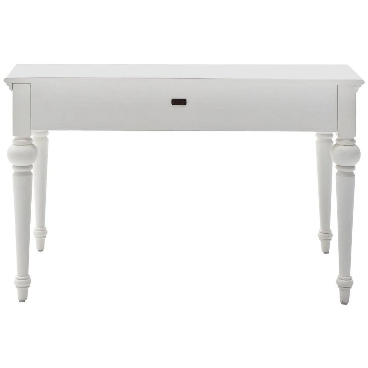 Modern Solid Wood Writing Desk with Drawers in Pure White M333888