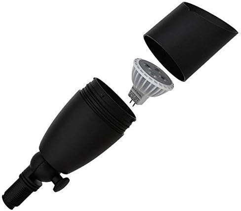 Black Aluminum Low Voltage Landscape Spot Light with Ground Spike, 6-Pack K1242