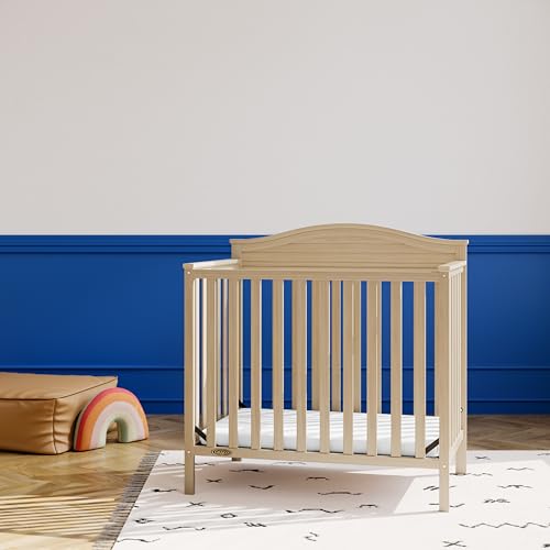 4-in-1 Convertible Mini Crib with Bonus Mattress (Driftwood) G380184