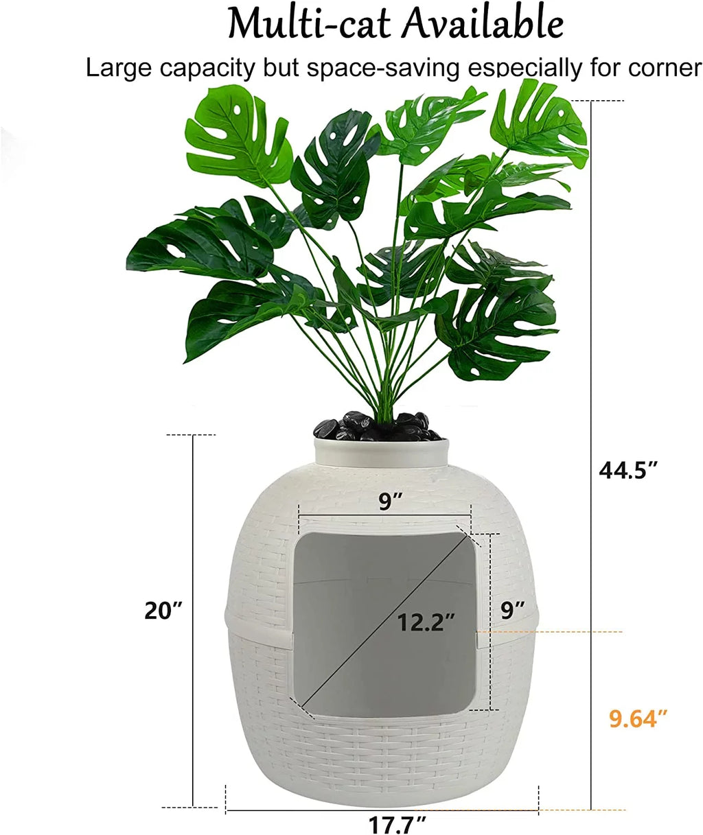 White Hidden Litter Box Furniture N653873