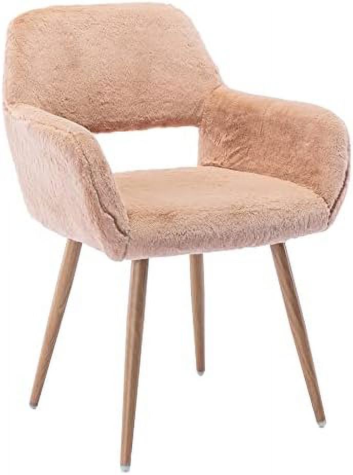 Faux Sherpa Accent Armchair with Metal Legs Q98080