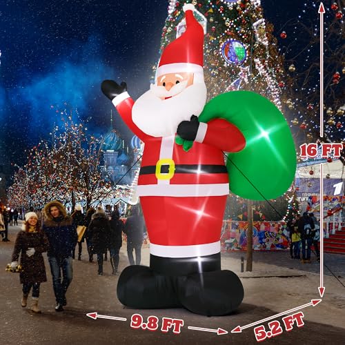 15FT Inflatable Santa Claus with 8pcs LED W354