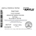 Breakfast Maple Chicken Patties, 10 Pound J524230