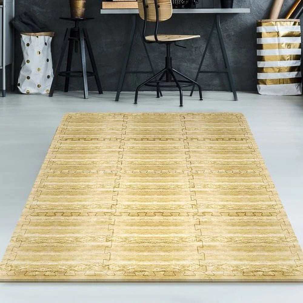 Wood Grain Interlocking Foam Floor Mats 12 x 12 Tiles V96096
