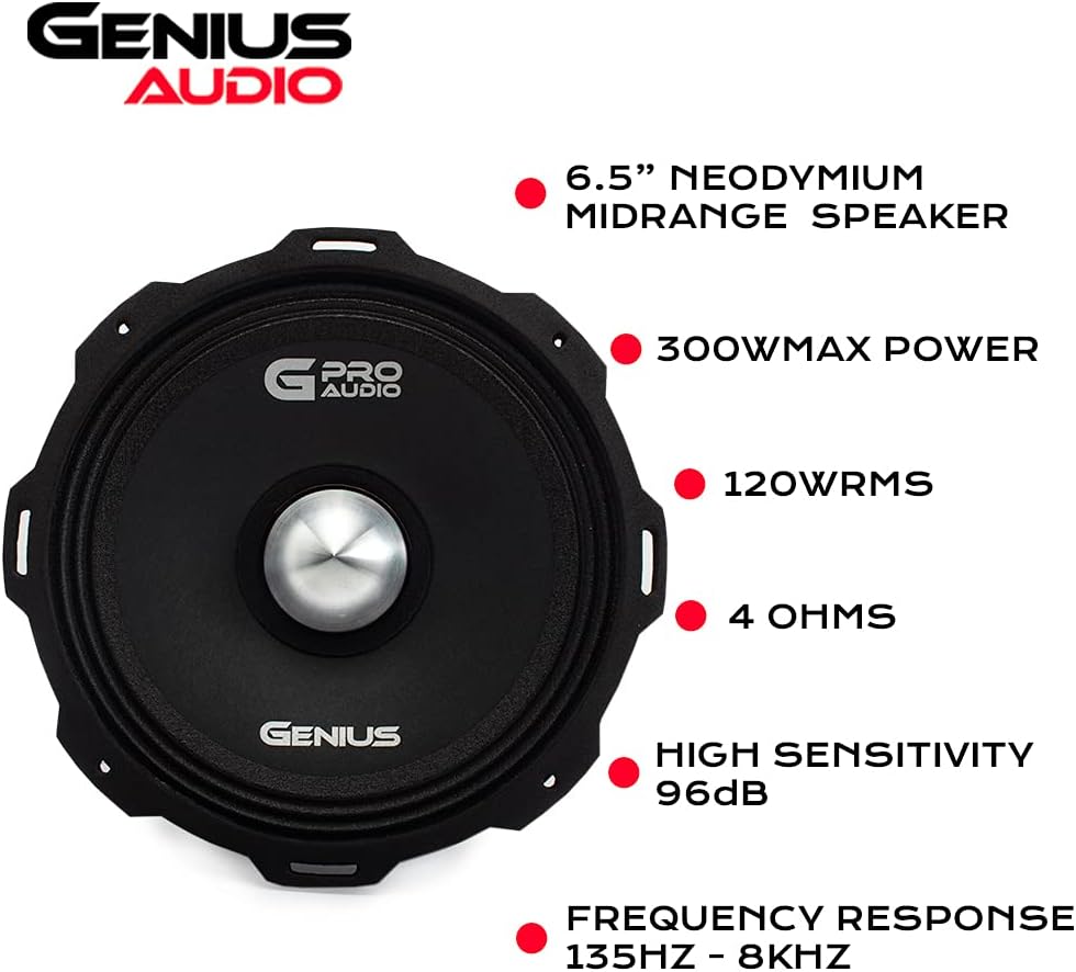6.5 Midrange Speaker 300 Watts Max 4 Ohm Pack of 2 Y9460