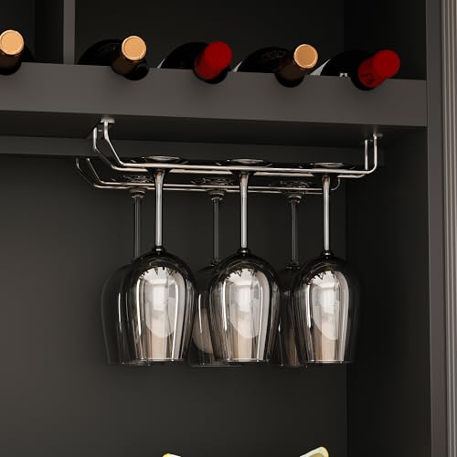 White Freestanding Wood Kitchen Pantry with Glass Doors, Drawers and Adjustable Shelves S874531