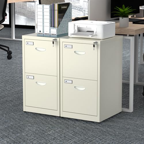 Black 2 Drawer Metal File Cabinet with Lock X167617