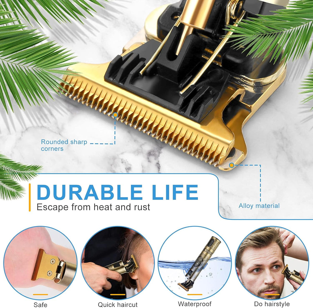 Gold Cordless Hair Clippers with LCD Display C2191