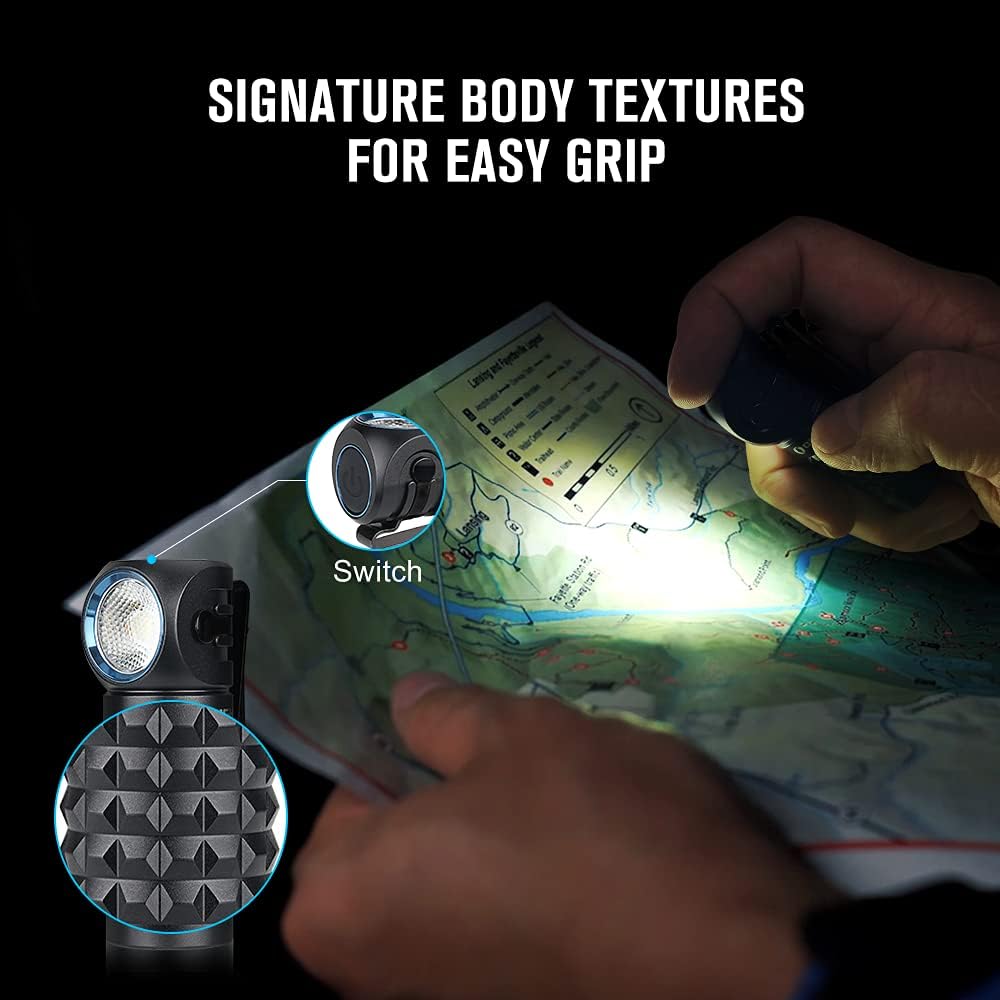 1000 Lumens Magnetic Rechargeable Right Angle Headlamp with Headband F647