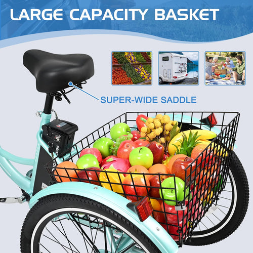 3 Wheel Electric Bike with Removable 36V 10Ah Lithium Battery T829312