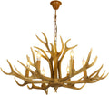 Brown Resin Faux Antler Chandelier 18 Arms 9 Lights T214