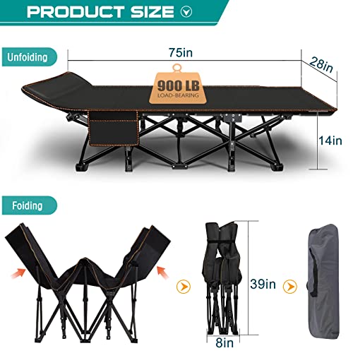 Folding Camping Cot with Mattress and Carry Bag T887854