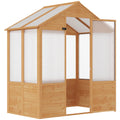 Natural Polycarbonate Wooden Greenhouse X26170