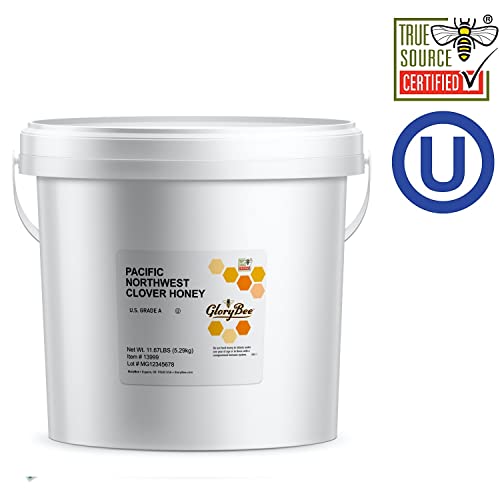 Organic Clover Raw Honey, 186.72 Ounce Bulk Pail B1617