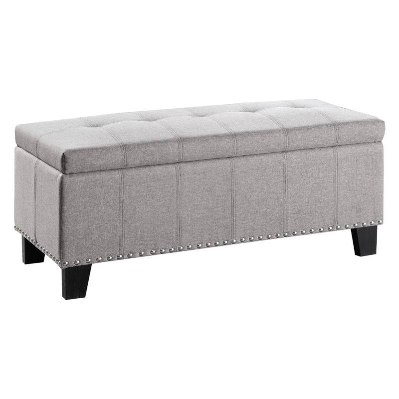 Wood Lift Top Storage Bench in Gray G264240
