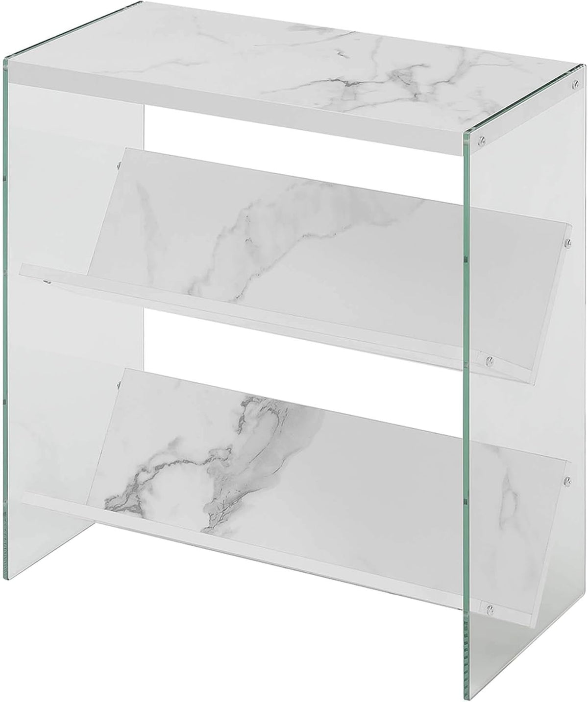 Weathered Gray Glass Bookcase B705