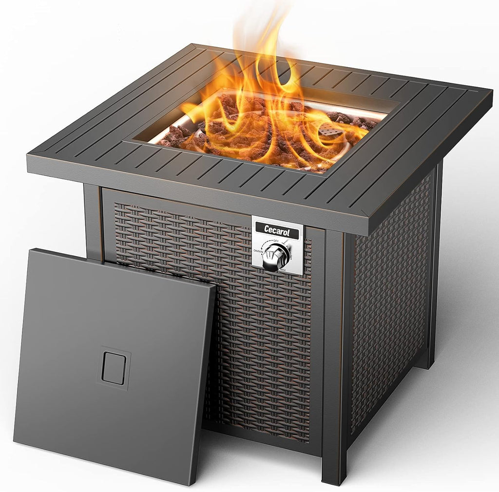 Propane Fire Pit Table with Lid 28 Auto-Ignition 50000 BTU W171066