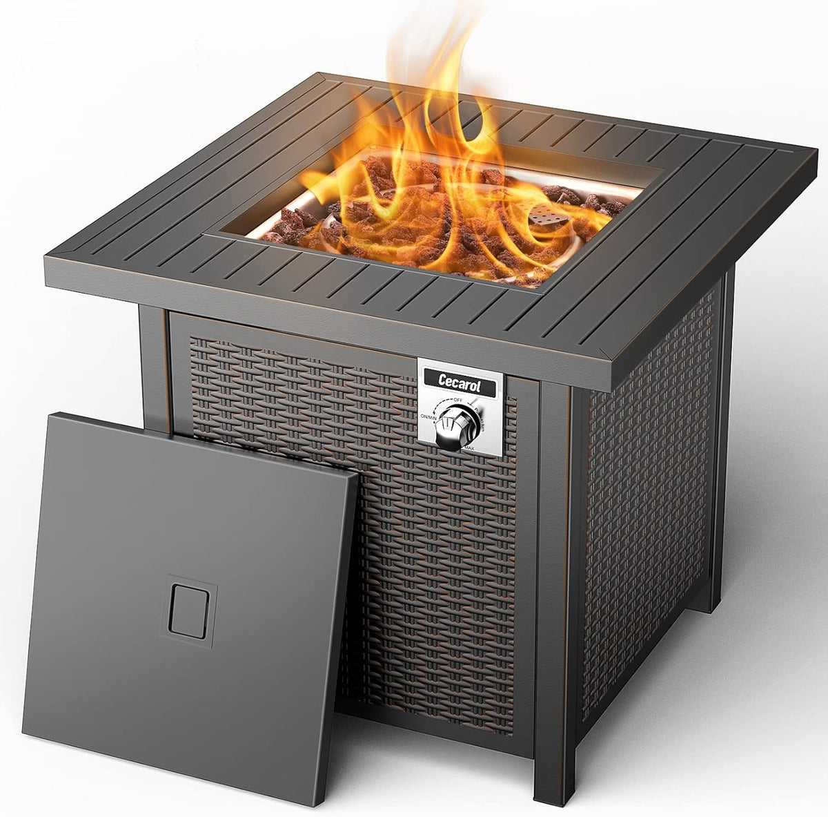 Propane Fire Pit Table with Lid 28 Auto-Ignition 50000 BTU W171066