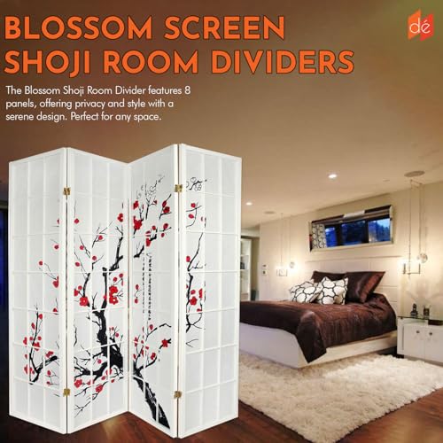 Black 4-Panel Freestanding Room Divider H238775