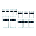 Shatterproof Storage Jar 12 Piece Set Black E4965