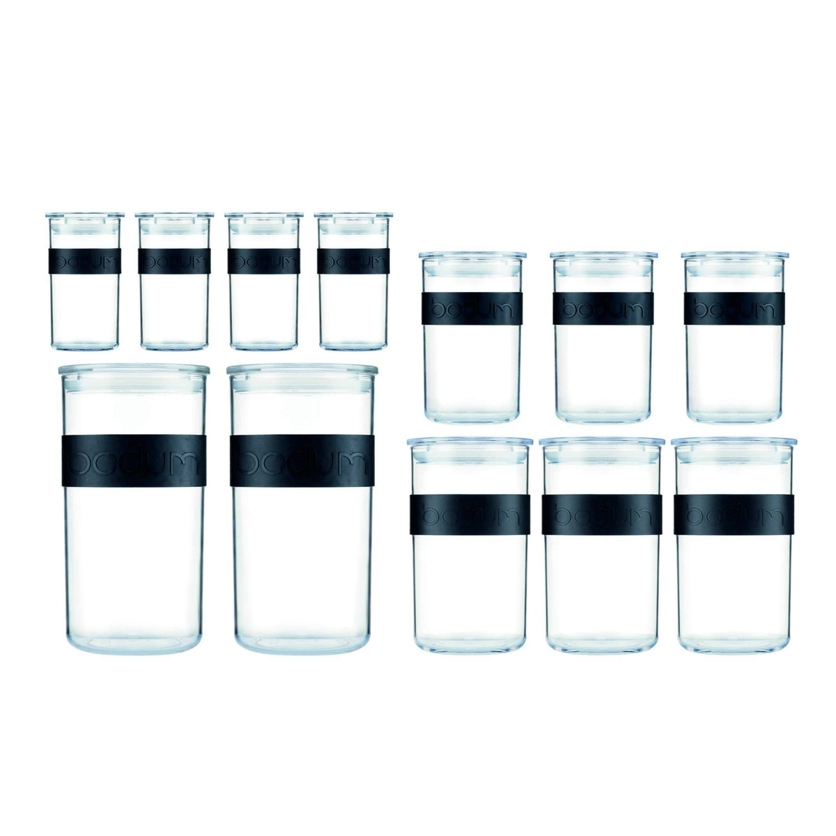 Shatterproof Storage Jar 12 Piece Set Black E4965