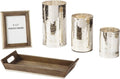 5 Piece Home Décor Set with Box, Candle Holders & Photo Frames, Silver Finish P41983