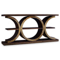 Dark Walnut Gold Wood Console Table G8471