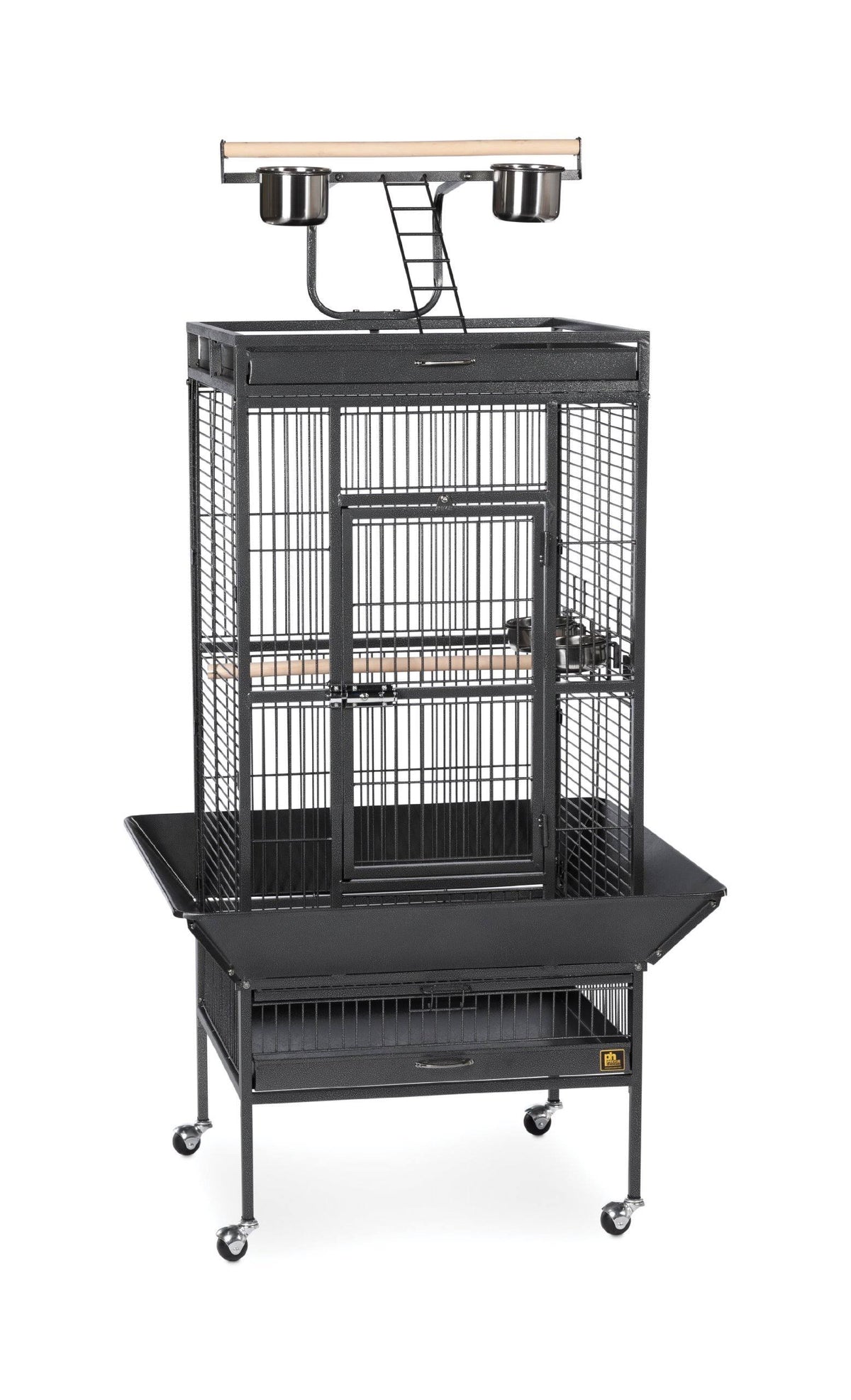 Black Wrought Iron Parrot Bird Cage Y439508