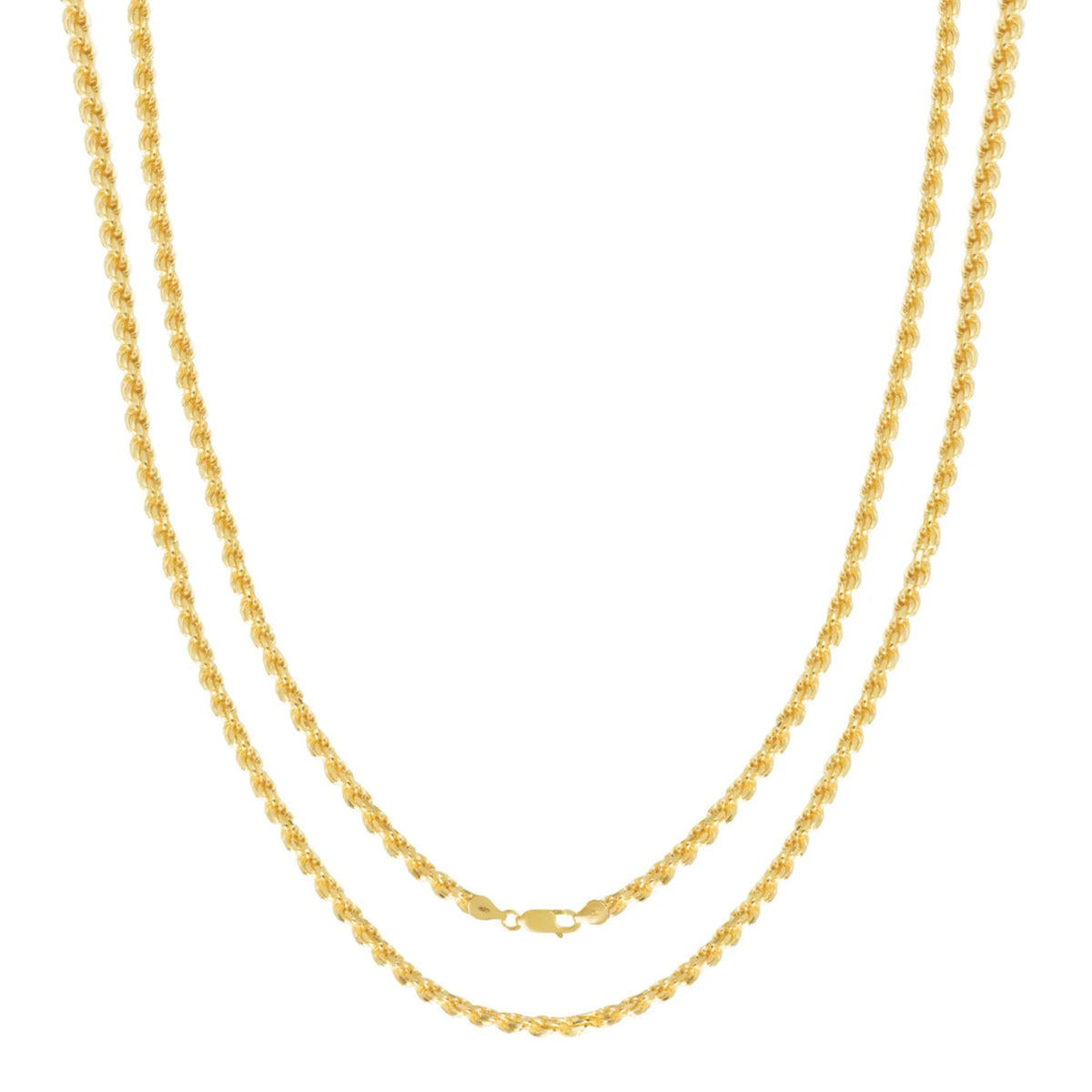 18 Inches Gold Plated Rope Chain Necklace H171