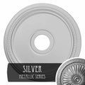 18x22OD x 3 5/8x22ID x 1 1/8x22P Hand-Painted Silver Ceiling Medallion A908