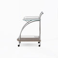 Clear Glass & Chrome Serving Cart S2872