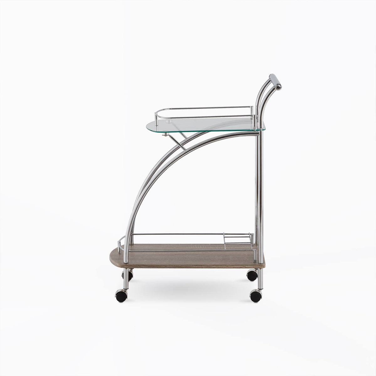 Clear Glass & Chrome Serving Cart S2872